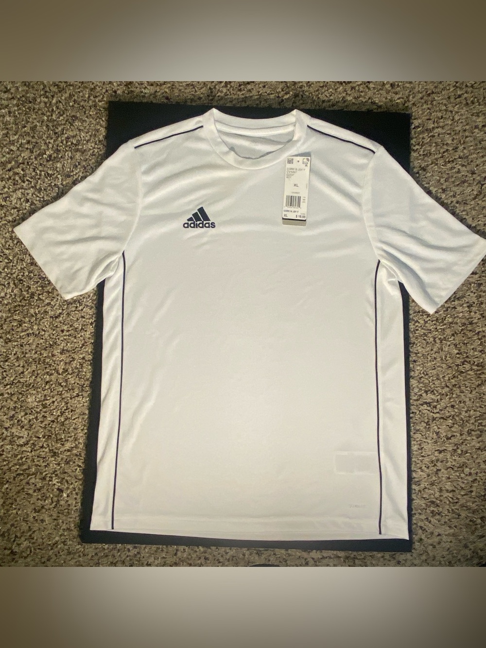 Adidas Kids XL Core 18 Jersey White Casual Fit Short Sleeve NWT